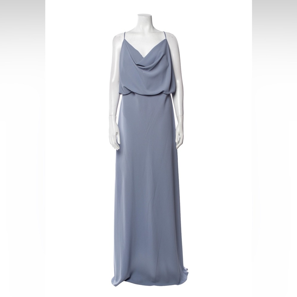 Plus size blue bridesmaid wedding guest dress